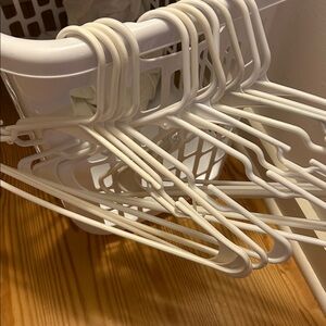 Over 30 White Plastic Clothes Hangers bundle
